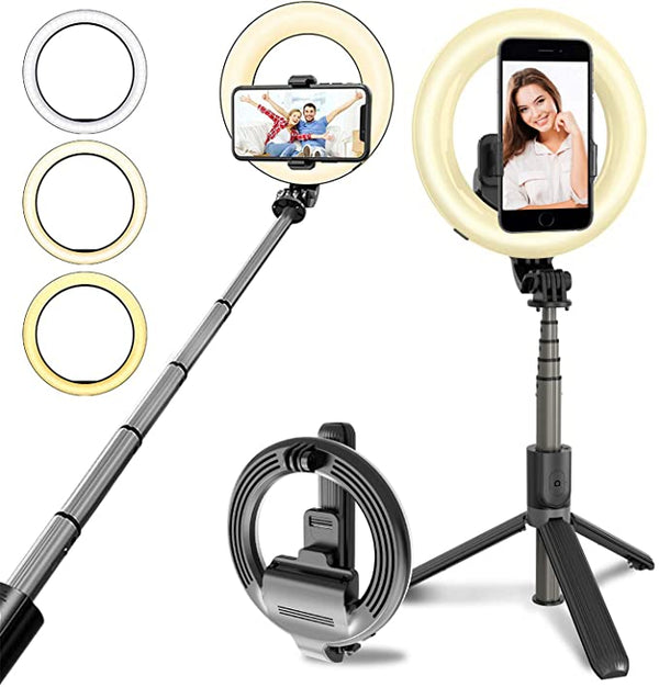 4-in-1 Wireless Selfie Stick Tripod Ring Light